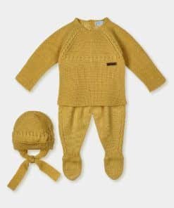 Conjunto polainas punto 3p Mostaza