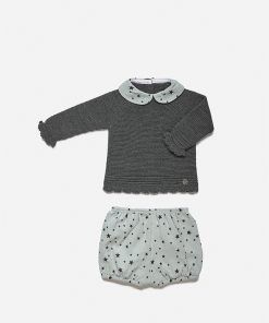 Conjunto Pantalón Niño, Tela de Estrellas ,Azul de JULIANA