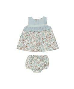 Vestido corto niña braga flores puntilla de Juliana
