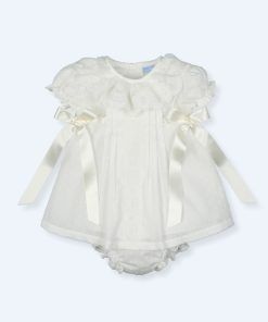 Vestido y culotte ESPECIAL  plumeti gipur bordado  Cala  Luna de Mac Ilusión  Nueva colección PV 2024