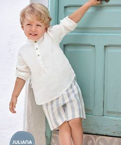 Conjunto Camisa Niño Pantalón Rayado De Juliana