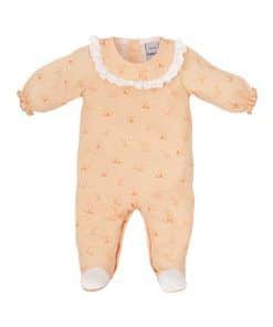 Pelele de bebe niña en color naranja elaborado con el mejor algodón de Babidu