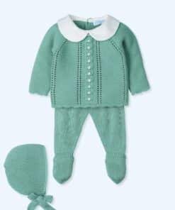 Conjunto 3p con gorro canesú menguado Rainbow Mac Ilusión, colección primavera -verano