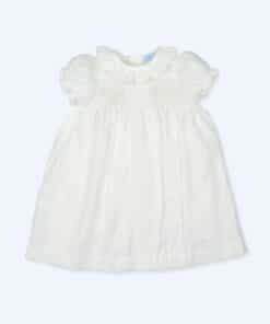Vestido Faldón smock puntilla en cuello y manga Special
