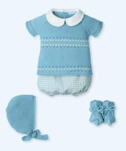 Conjunto bebé 4 Piezas M/C, culotte, con cuello bebe CLUNY