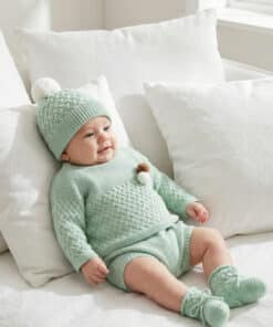 Conjunto bebé 4P Corto culotte punto, gorro y patucos "CUCO LEAF TWILL"