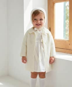 Abrigo y capota punto forrado punto doble "TIMELESS OFF-WHITE"